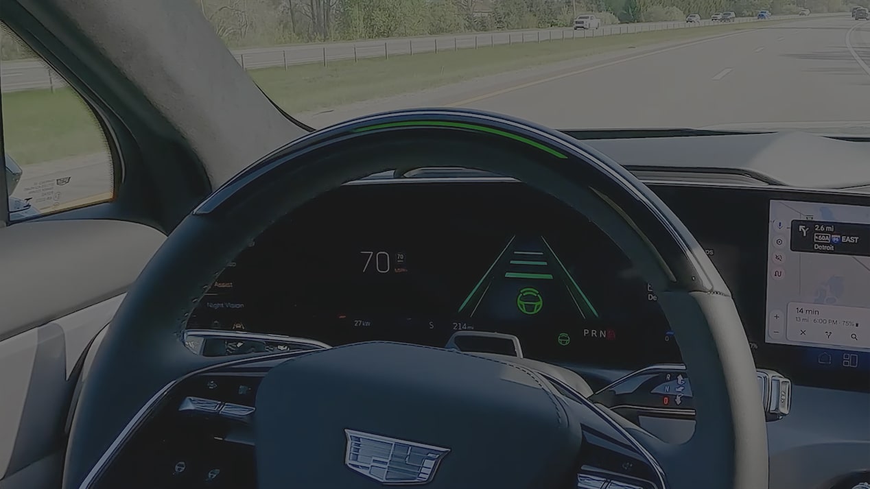 Close-up of a 2027 Cadillac VISTIQ Utilizing Super Cruise