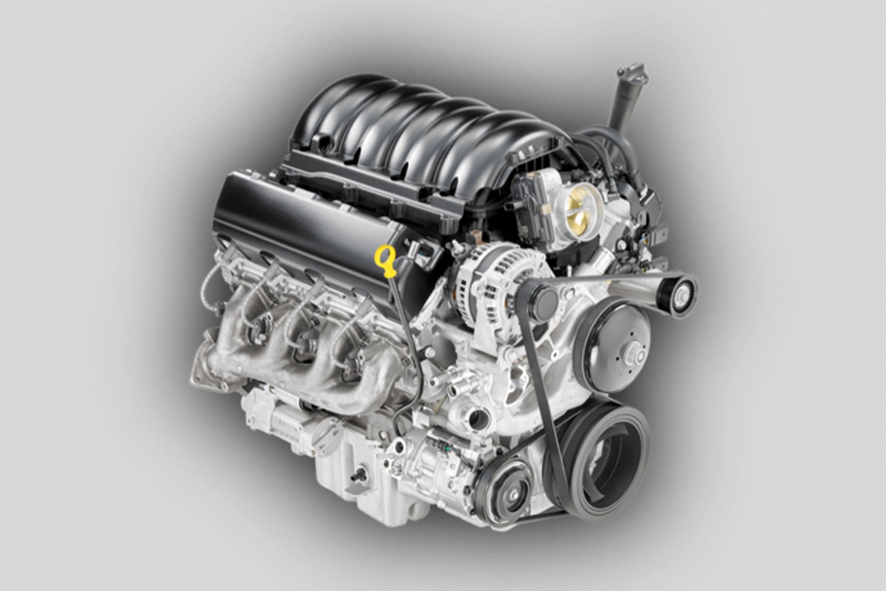 The 2027 Cadillac Escalade 6.2L V8 Engine on White Background