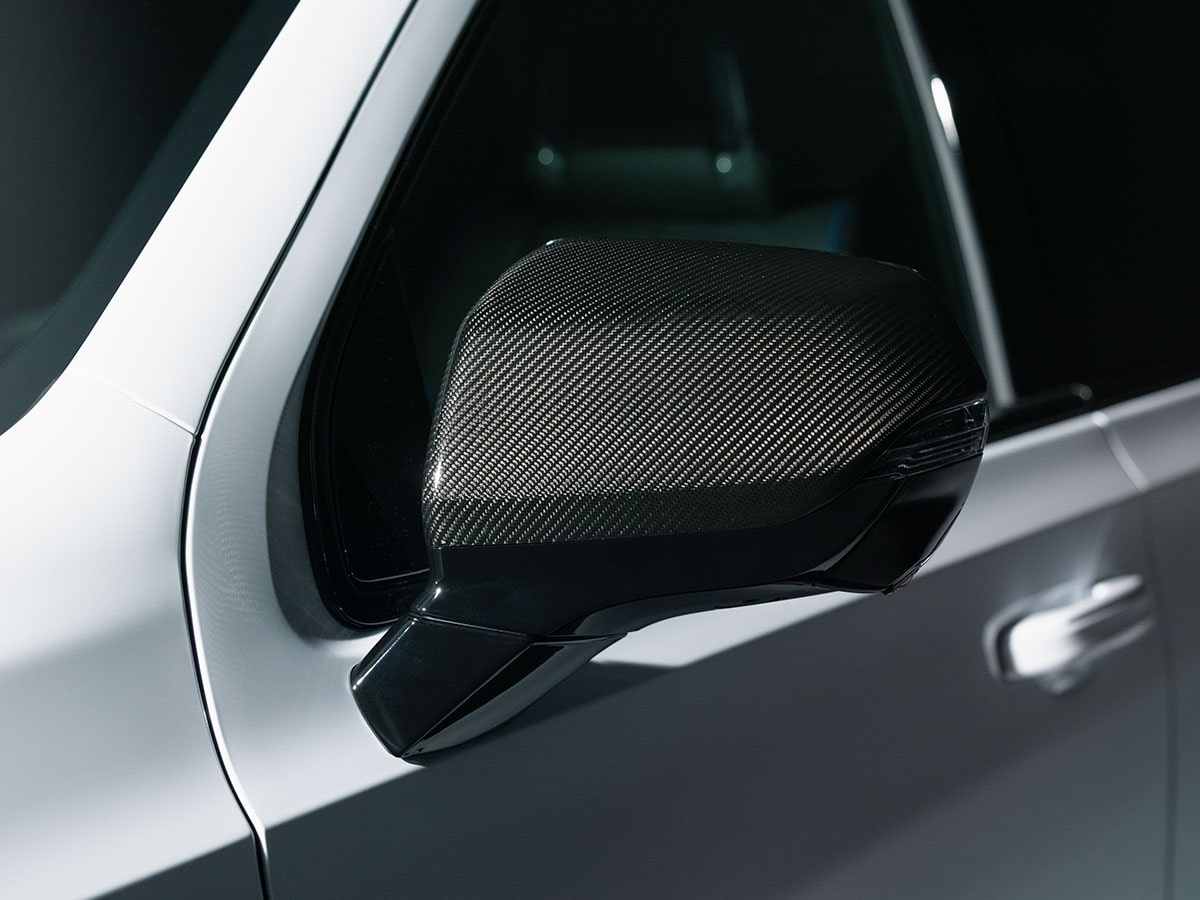 Close-up of the Design Details on the Back of the Cadillac Escalade-V Driver Side Mirror