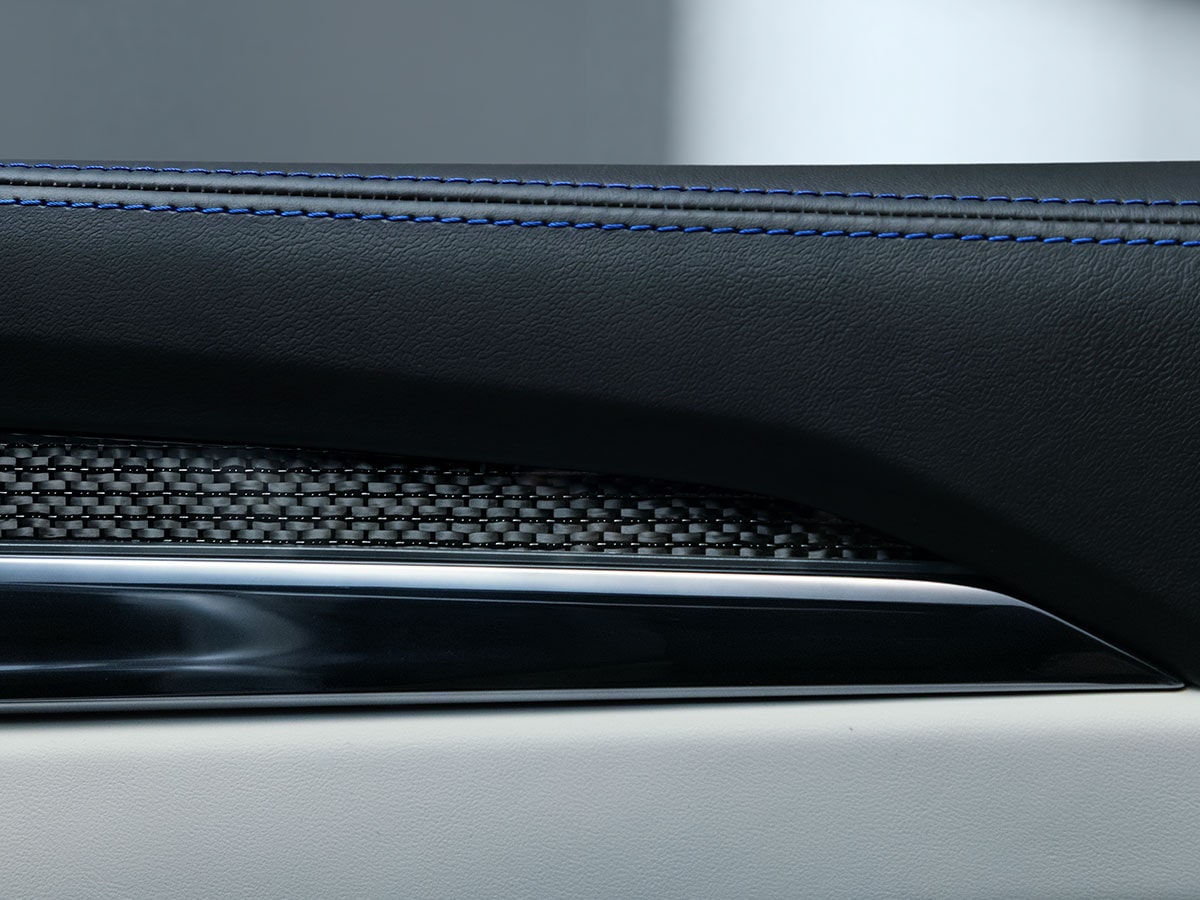 Close-up of the Cadillac Escalade-V Interior Stitching Details