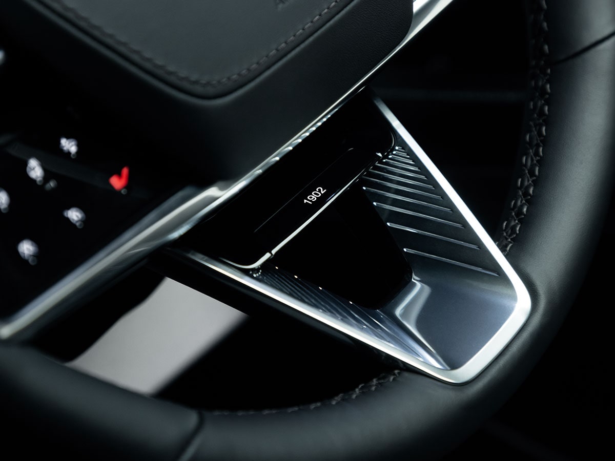Close-Up of a Cadillac Escalade-V Collector Series Steering Wheel Details
