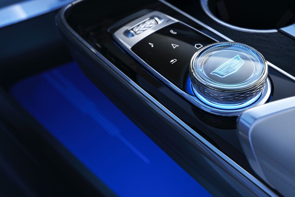 2023 Cadillac LYRIQ Electric SUV Interior View of Driver Mode Selector on Center Console