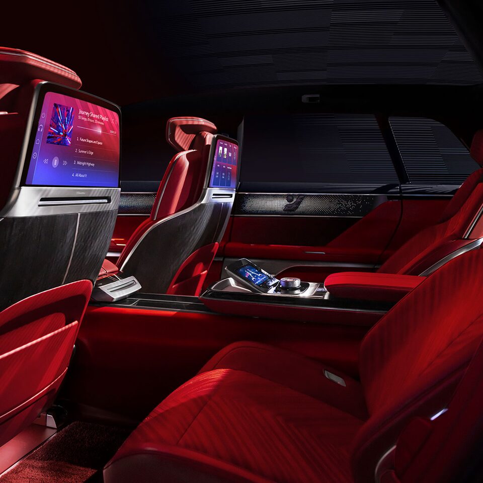 The Luxurious Rear Passenger Seating & Entertainment Systems of the Cadillac CELESTIQ