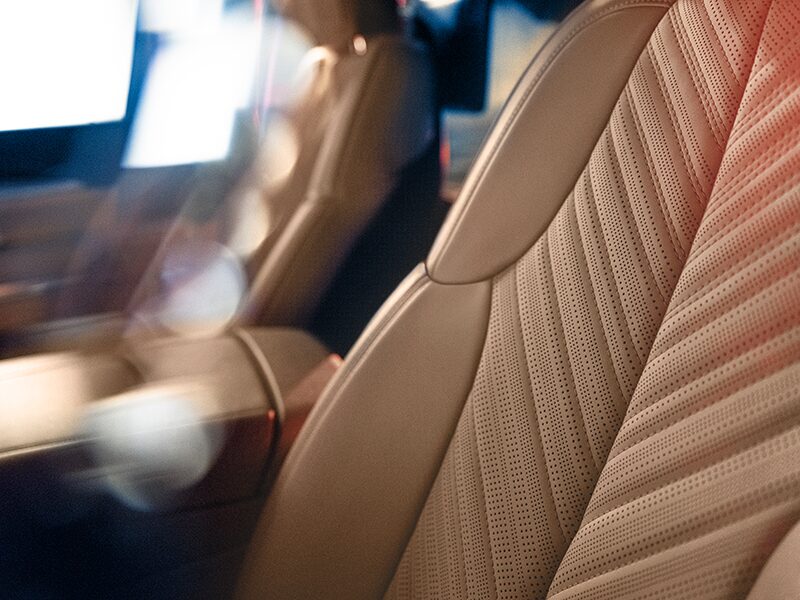 Close View of the 2025 Cadillac ESCALADE IQ Interior Stitching