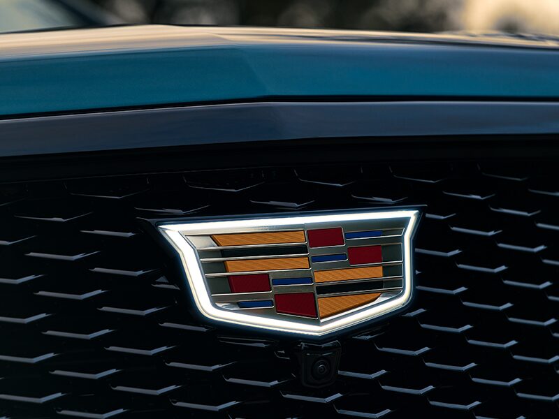 Close-Up of the Cadillac Crest on the 2025 Escalade Grille