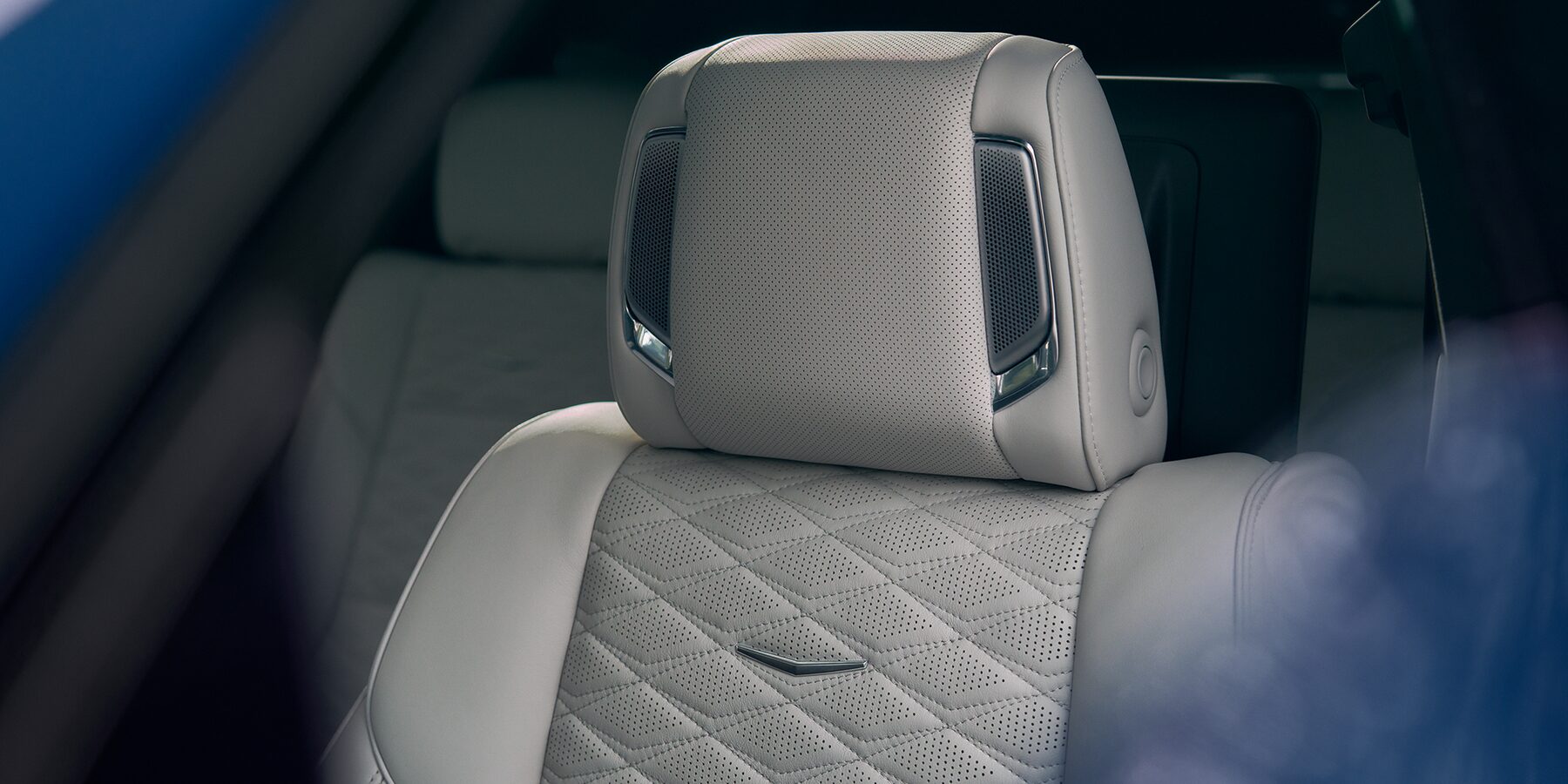 2025 Cadillac Escalade headrest equipped with 40 speaker AKG Audi system
