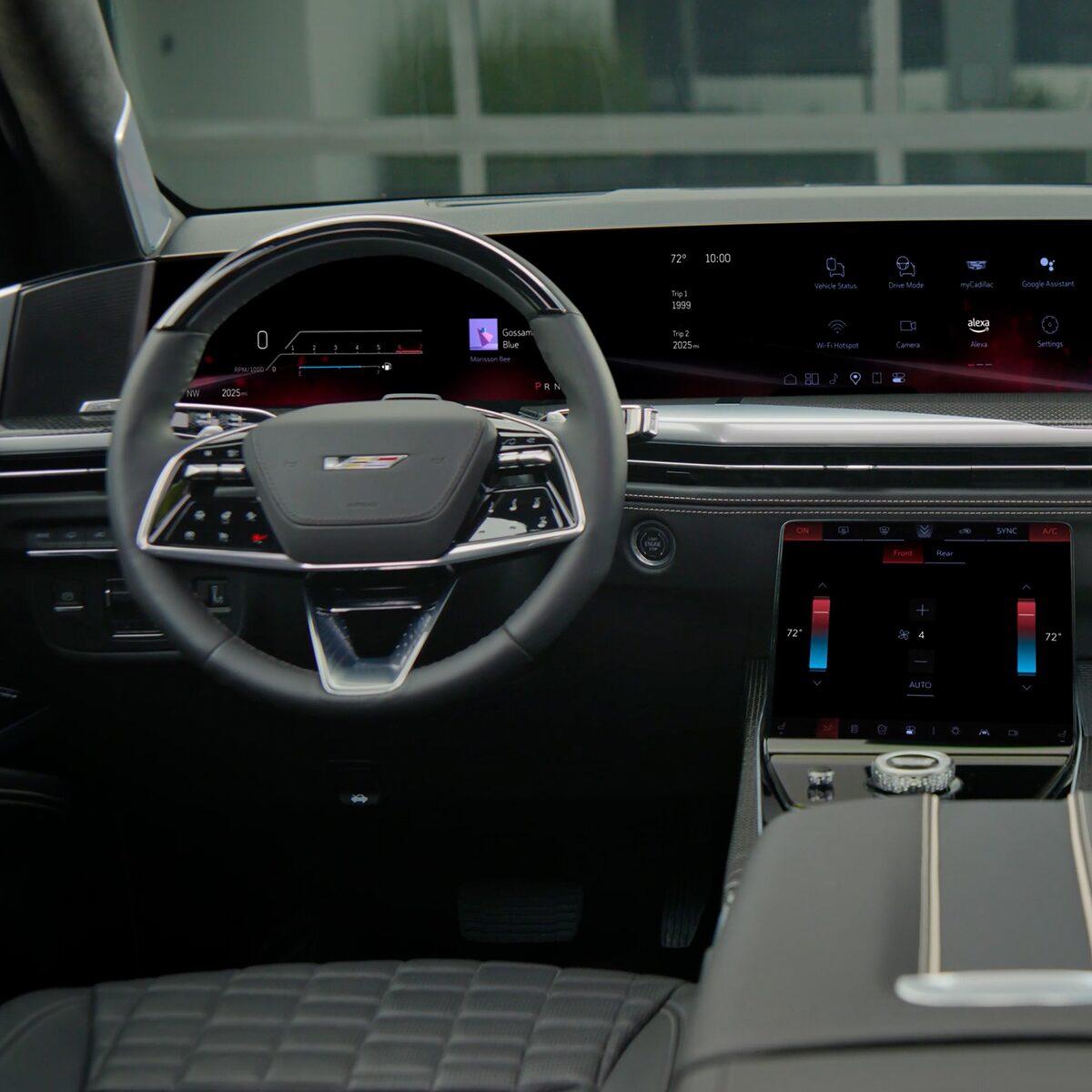 A 2025 Escalade-V Driver Seat View of the Luxurious Dashboard and Middle Console