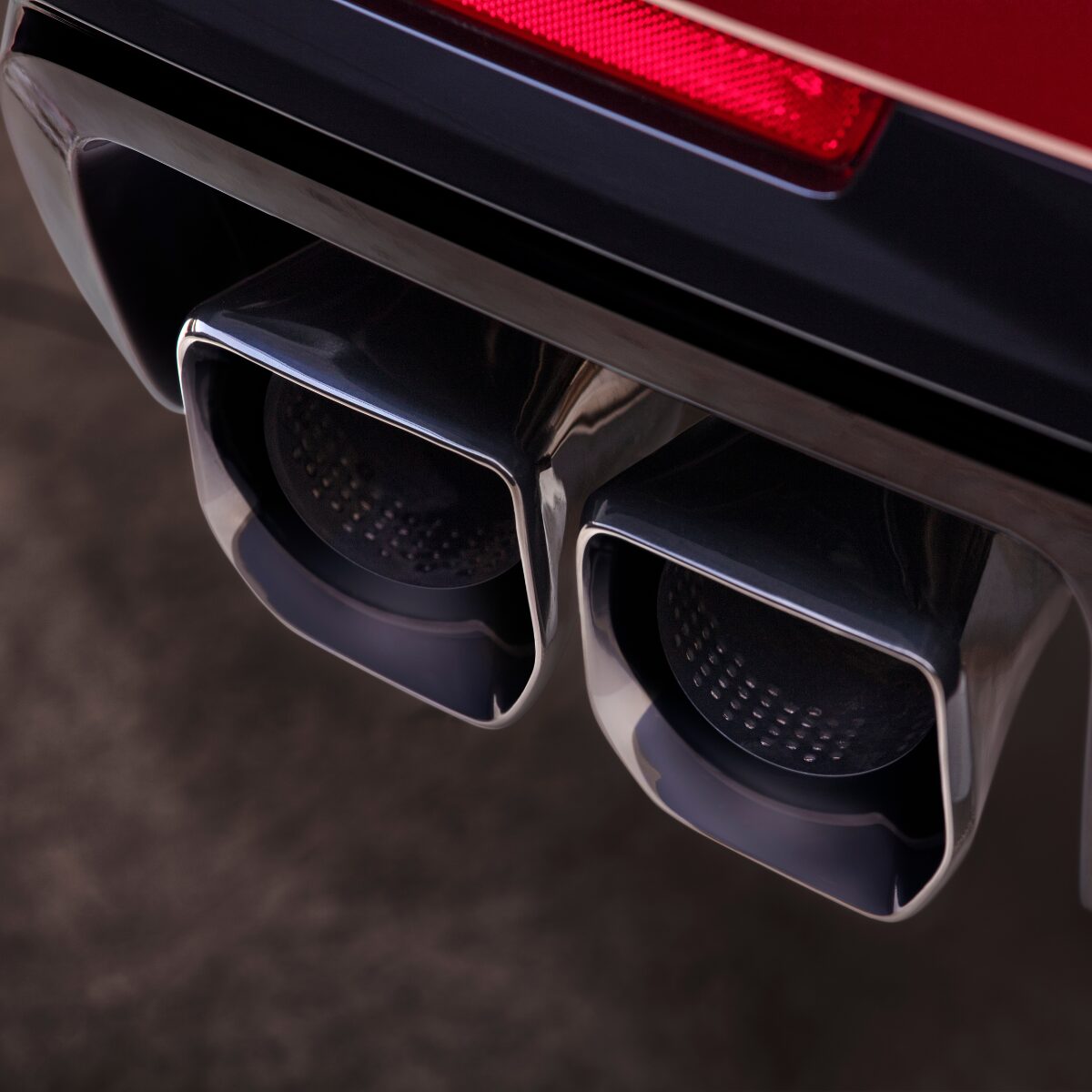 Close-Up of the 2025 Cadillac Escalade-V Dark Quad Exhaust Pipes