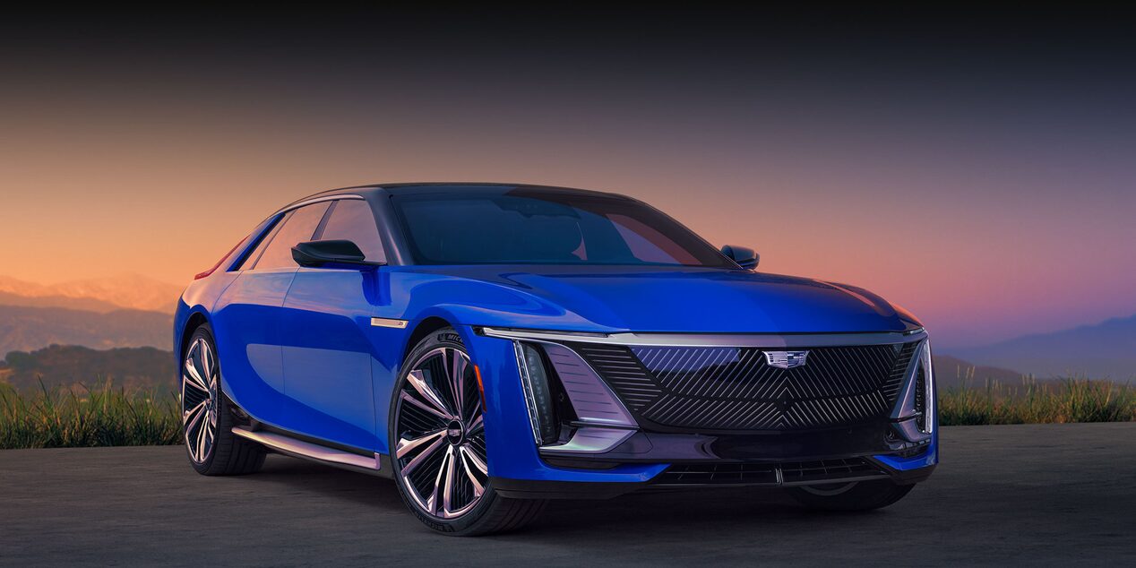 2024 Cadillac CELESTIQ Parked with a Mountain Backdrop