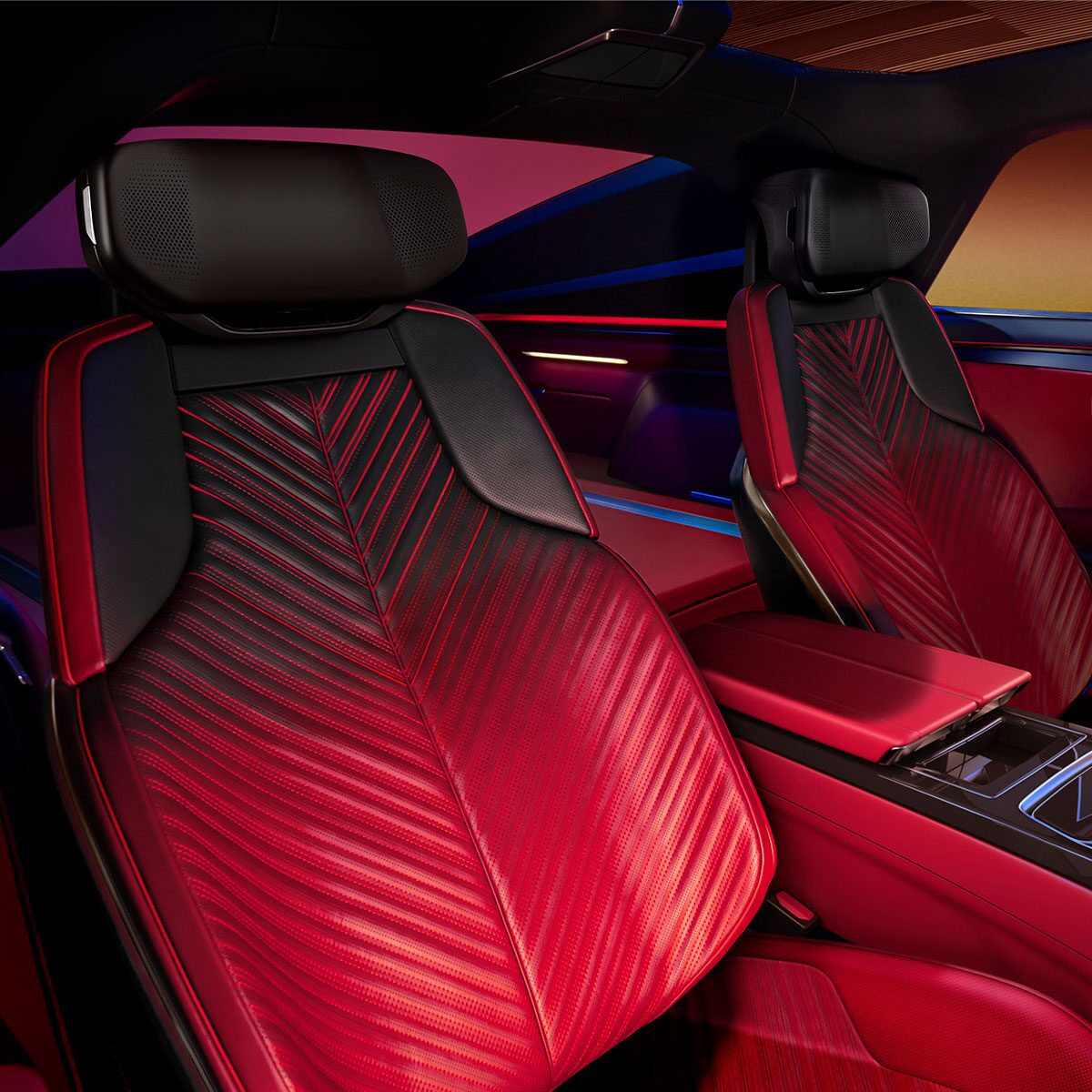 View of the Interior Front Seats in the Cadillac CELESTIQ