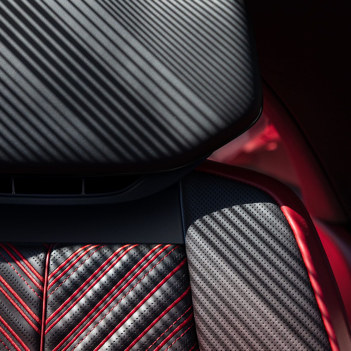 Close-up of the Interior Seat Detail in the Cadillac CELESTIQ