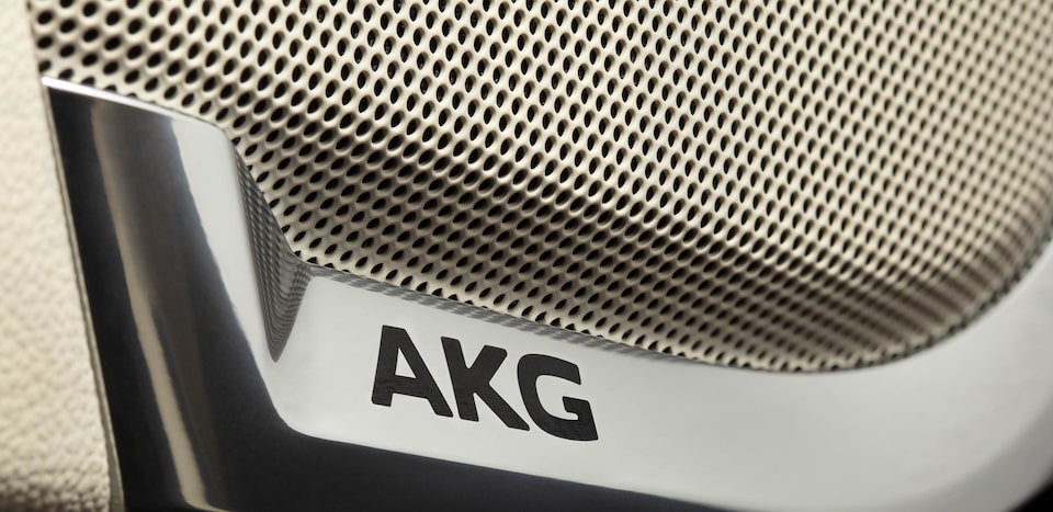 Closeup of AKG Speakers in Cadillac Vehicle