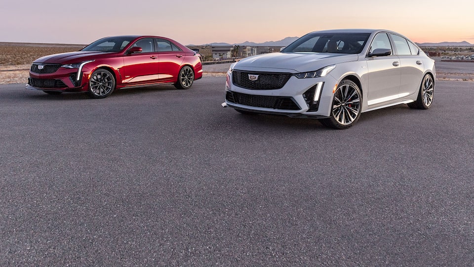Cadillac Sedans Wide View During Sunset