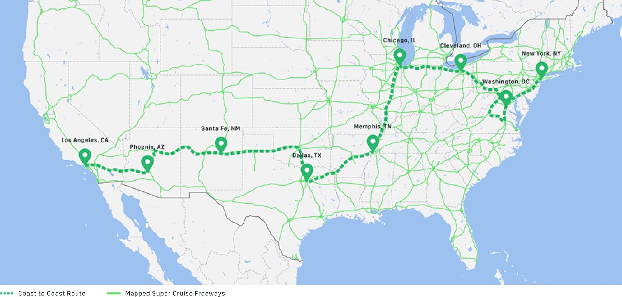 gm super cruise map
