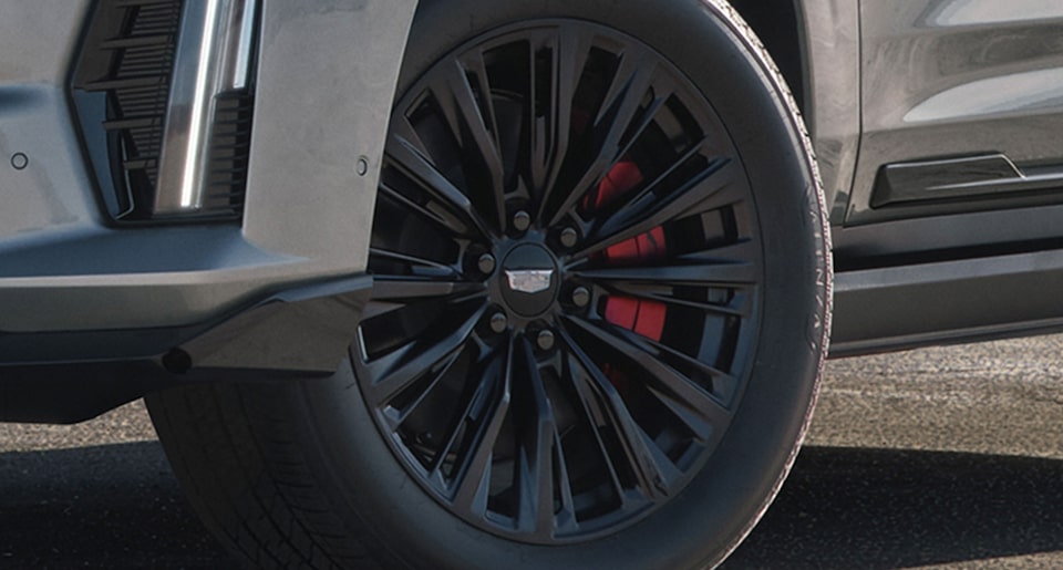 2022 Cadillac CT5-V Blackwing Sport Sedan Exterior Close-Up View of Wheels & Rims