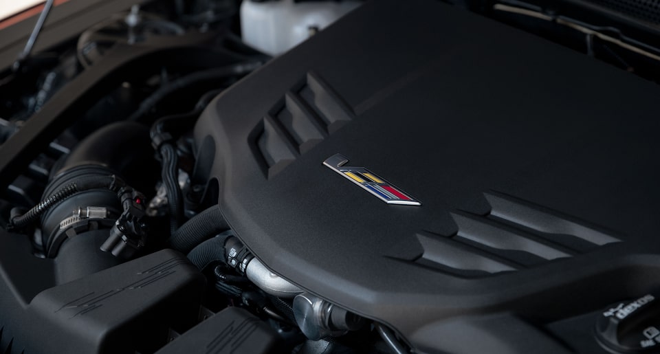 2022 Cadillac V-Series Blackwing Under the Hood View of 6-Speed Manual Transmission