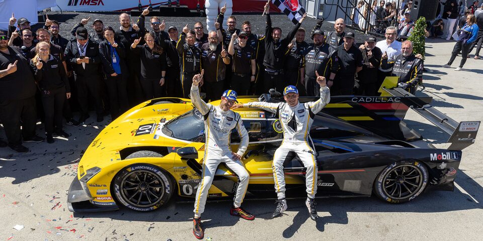 A Cadillac V-Series.R Vehicle Taking the Win at Sebring