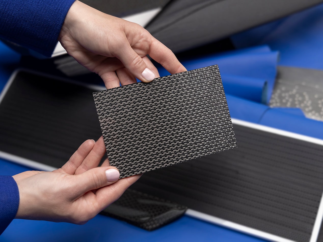 A Person Holding the Luxurious Materials of the Cadillac CELESTIQ Magnetic Design