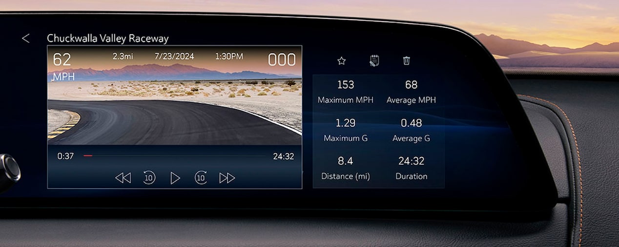A Close-up View of a Blackwing Infotainment Screen Displaying a Specific Raceway