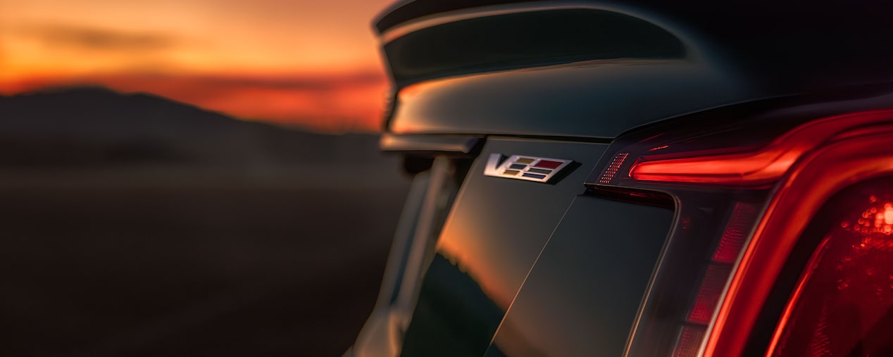 Close-up View of the V-Series Logo on the back of a CT5-V