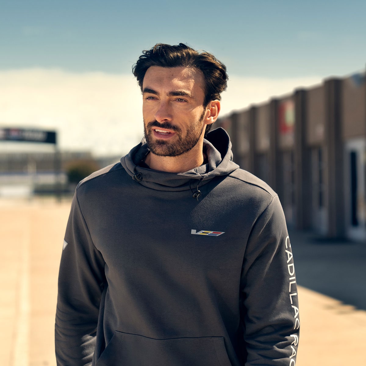 Close-up of a Cadillac Racing Team Member Looking into the Distance