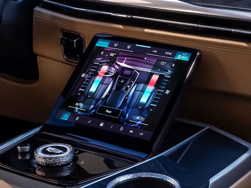 Control de cambio de temperatura en el interior de Cadillac Escalade IQ 2025