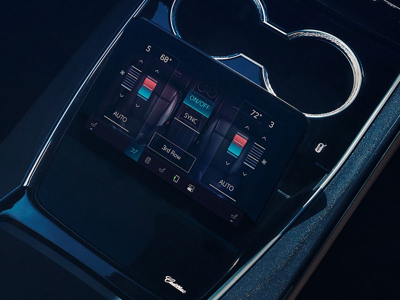 Close-up of the Interior Heated and Massaging Front Seats in the 2025 Cadillac Escalade IQ