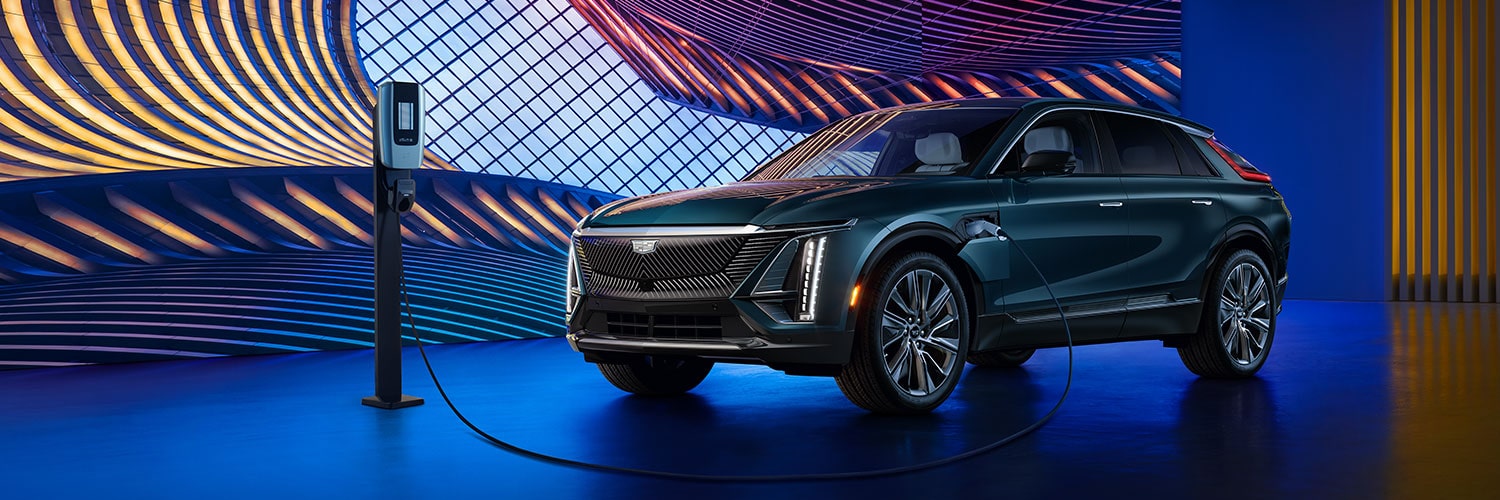 2024 Cadillac LYRIQ parked at charging station